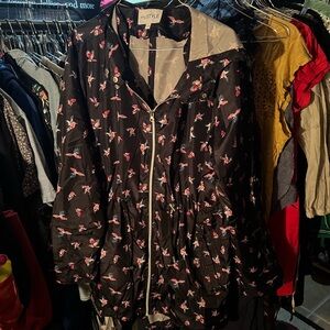Black Floral Utility Jacket my style large